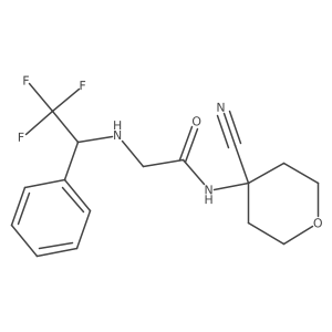 N-(4-cyanooxan-4-yl)-2-[(2,2,2-trifluoro-1-phenylethyl)amino]acetamide Structure