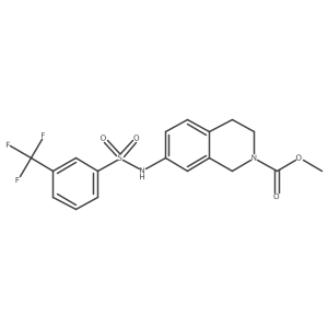 methyl 7-(3-(trifluoromethyl)phenylsulfonamido)-3,4-dihydroisoquinoline-2(1H)-carboxylate结构式