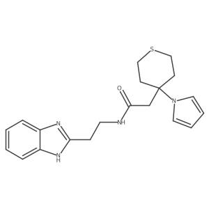 N-[2-(1H-benzimidazol-2-yl)ethyl]-2-[4-(1H-pyrrol-1-yl)tetrahydro-2H-thiopyran-4-yl]acetamide Structure