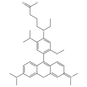 4-((4-(3,6-Bis(dimethylamino)xanthylium-9-yl)-2-(dimethylamino)-5-methoxyphenyl)(ethyl)amino)butanoate结构式