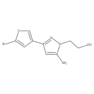 2-[5-amino-3-(5-bromothiophen-3-yl)-1H-pyrazol-1-yl]ethan-1-ol Structure
