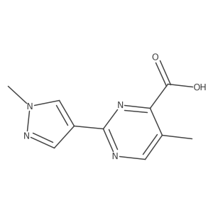 5-methyl-2-(1-methyl-1H-pyrazol-4-yl)pyrimidine-4-carboxylic acid结构式