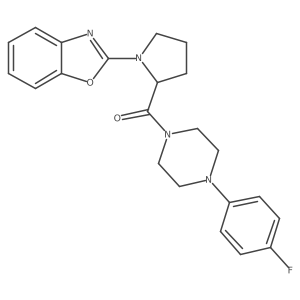 (1-(Benzo[d]oxazol-2-yl)pyrrolidin-2-yl)(4-(4-fluorophenyl)piperazin-1-yl)methanone结构式