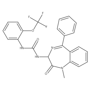 1-(1-methyl-2-oxo-5-phenyl-2,3-dihydro-1H-1,4-diazepin-3-yl)-3-(2-(trifluoromethoxy)phenyl)urea结构式