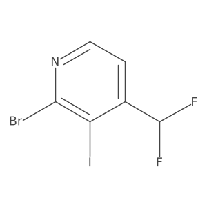 2-Bromo-4-(difluoromethyl)-3-iodopyridine结构式