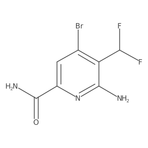 6-Amino-4-bromo-5-(difluoromethyl)picolinamide结构式