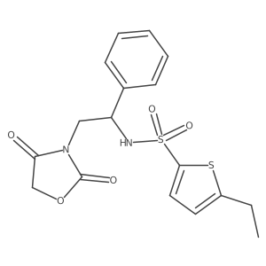 N-(2-(2,4-dioxooxazolidin-3-yl)-1-phenylethyl)-5-ethylthiophene-2-sulfonamide Structure