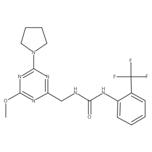 1-((4-Methoxy-6-(pyrrolidin-1-yl)-1,3,5-triazin-2-yl)methyl)-3-(2-(trifluoromethyl)phenyl)urea Structure