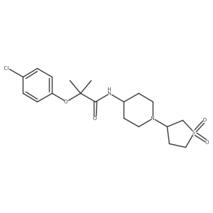 2-(4-chlorophenoxy)-N-(1-(1,1-dioxidotetrahydrothiophen-3-yl)piperidin-4-yl)-2-methylpropanamide Structure