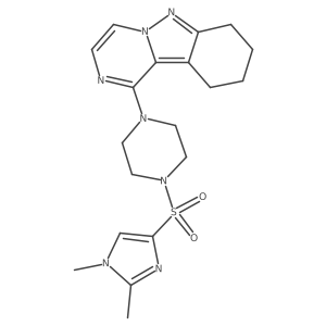 1-(4-((1,2-dimethyl-1H-imidazol-4-yl)sulfonyl)piperazin-1-yl)-7,8,9,10-tetrahydropyrazino[1,2-b]indazole Structure