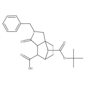 rel-(3AR,6S,7S,7aS)-2-benzyl-8-(tert-butoxycarbonyl)-1-oxooctahydro-3a,6-epiminoisoindole-7-carboxylic acid Structure