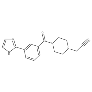 1-[2-(1H-imidazol-2-yl)pyridine-4-carbonyl]-4-(prop-2-yn-1-yl)piperazine结构式