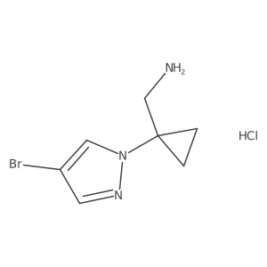 [1-(4-Bromo-1H-pyrazol-1-yl)cyclopropyl]methanamine hydrochloride结构式