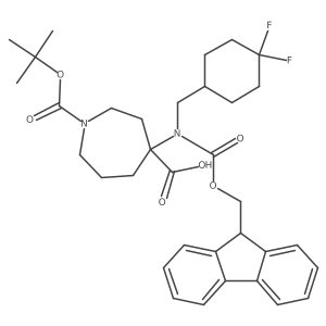 1-[(tert-butoxy)carbonyl]-4-{[(4,4-difluorocyclohexyl)methyl]({[(9H-fluoren-9-yl)methoxy]carbonyl})amino}azepane-4-carboxylic acid Structure