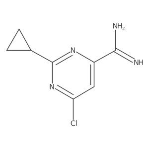6-Chloro-2-cyclopropylpyrimidine-4-carboximidamide结构式