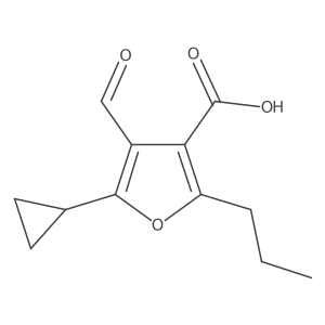 5-Cyclopropyl-4-formyl-2-propylfuran-3-carboxylic acid结构式