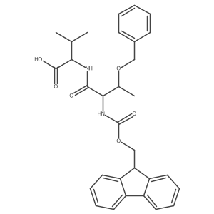 (2R)-2-[(2R,3S)-3-(benzyloxy)-2-({[(9H-fluoren-9-yl)methoxy]carbonyl}amino)butanamido]-3-methylbutanoic acid结构式
