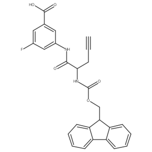 3-[2-({[(9H-fluoren-9-yl)methoxy]carbonyl}amino)pent-4-ynamido]-5-fluorobenzoic acid Structure