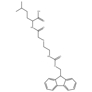 2-(2-{[2-({[(9H-fluoren-9-yl)methoxy]carbonyl}amino)ethyl]sulfanyl}acetamido)-5-methylhexanoic acid结构式