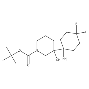 Tert-butyl 3-(1-amino-4,4-difluorocyclohexyl)-3-hydroxypiperidine-1-carboxylate Structure