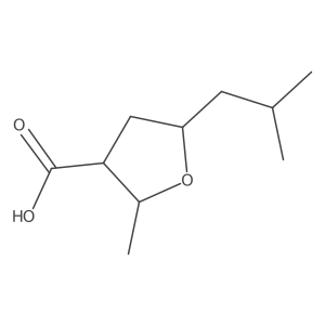 2-Methyl-5-(2-methylpropyl)oxolane-3-carboxylic acid结构式