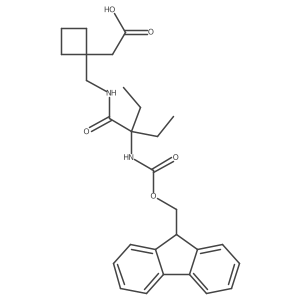 2-(1-{[2-ethyl-2-({[(9H-fluoren-9-yl)methoxy]carbonyl}amino)butanamido]methyl}cyclobutyl)acetic acid结构式
