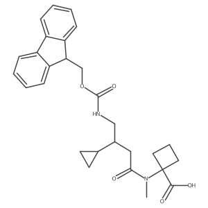 1-[3-cyclopropyl-4-({[(9H-fluoren-9-yl)methoxy]carbonyl}amino)-N-methylbutanamido]cyclobutane-1-carboxylic acid Structure