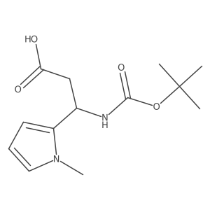 3-{[(tert-butoxy)carbonyl]amino}-3-(1-methyl-1H-pyrrol-2-yl)propanoic acid结构式