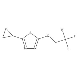 2-Cyclopropyl-5-(2,2,2-trifluoroethoxy)-1,3,4-thiadiazole结构式