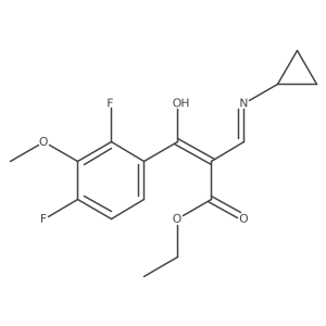 Ethyl-3-(cyclopropylamino)-2-(2,4-difluoro-3-methoxybenzoyl)acrylate结构式