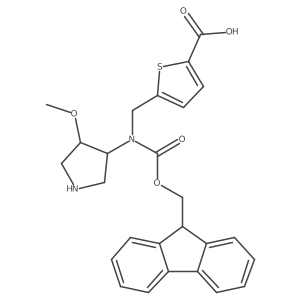 rac-5-[({[(9H-fluoren-9-yl)methoxy]carbonyl}[(3R,4R)-4-methoxypyrrolidin-3-yl]amino)methyl]thiophene-2-carboxylic acid Structure