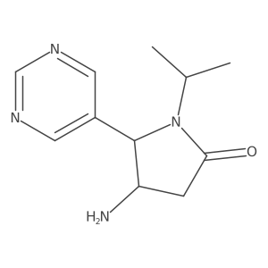 4-Amino-1-(propan-2-yl)-5-(pyrimidin-5-yl)pyrrolidin-2-one结构式