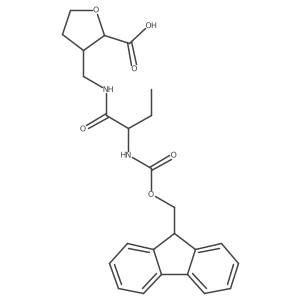 (2RS,3RS)-3-{[(2R)-2-({[(9H-fluoren-9-yl)methoxy]carbonyl}amino)butanamido]methyl}oxolane-2-carboxylic acid Structure