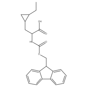 rac-3-[(1R,2S)-2-ethylcyclopropyl]-2-({[(9H-fluoren-9-yl)methoxy]carbonyl}amino)propanoic acid结构式