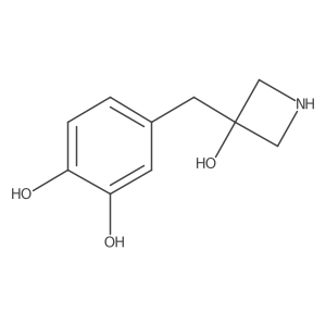 4-[(3-Hydroxyazetidin-3-yl)methyl]benzene-1,2-diol结构式
