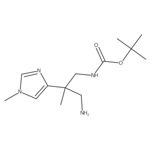 tert-butyl N-[3-amino-2-methyl-2-(1-methyl-1H-imidazol-4-yl)propyl]carbamate结构式