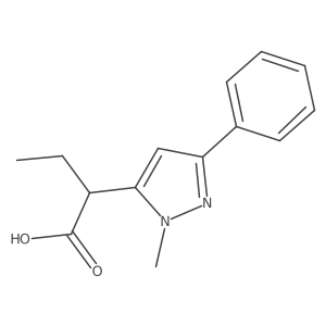 2-(1-methyl-3-phenyl-1H-pyrazol-5-yl)butanoic acid结构式