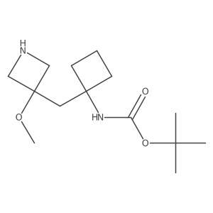 tert-butyl N-{1-[(3-methoxyazetidin-3-yl)methyl]cyclobutyl}carbamate结构式