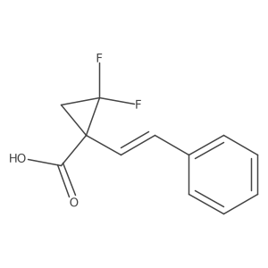 2,2-Difluoro-1-(2-phenylethenyl)cyclopropane-1-carboxylic acid结构式
