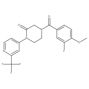 4-(3-Fluoro-4-methoxybenzoyl)-1-[2-(trifluoromethyl)pyridin-4-yl]piperazin-2-one Structure
