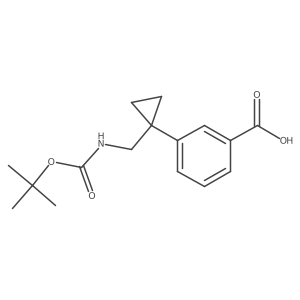 3-(1-(((tert-Butoxycarbonyl)amino)methyl)cyclopropyl)benzoic acid结构式