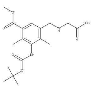 2-{[(3-{[(Tert-butoxy)carbonyl]amino}-5-(methoxycarbonyl)-2,4-dimethylphenyl)methyl]amino}acetic acid结构式