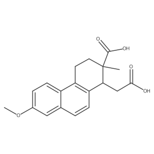 (1R,2S)-2-Carboxy-1,2,3,4-tetrahydro-7-methoxy-2-methyl-1-phenanthreneacetic acid结构式