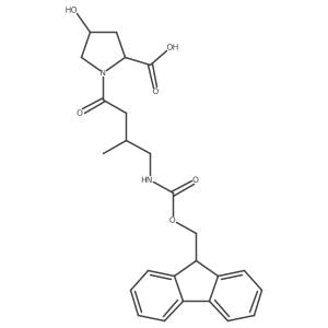 (2S,4R)-1-[4-({[(9H-fluoren-9-yl)methoxy]carbonyl}amino)-3-methylbutanoyl]-4-hydroxypyrrolidine-2-carboxylic acid结构式