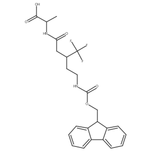 (2R)-2-[5-({[(9H-fluoren-9-yl)methoxy]carbonyl}amino)-3-(trifluoromethyl)pentanamido]propanoic acid Structure