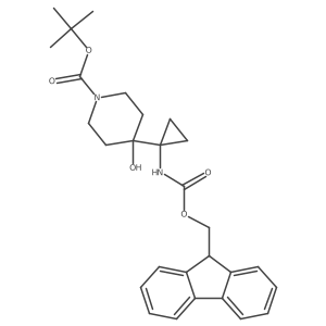 tert-butyl 4-[1-({[(9H-fluoren-9-yl)methoxy]carbonyl}amino)cyclopropyl]-4-hydroxypiperidine-1-carboxylate结构式