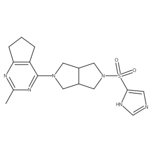 4-[(5-{2-methyl-5H,6H,7H-cyclopenta[d]pyrimidin-4-yl}-octahydropyrrolo[3,4-c]pyrrol-2-yl)sulfonyl]-1H-imidazole结构式