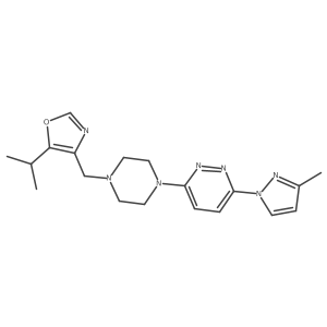 3-(3-methyl-1H-pyrazol-1-yl)-6-(4-{[5-(propan-2-yl)-1,3-oxazol-4-yl]methyl}piperazin-1-yl)pyridazine Structure