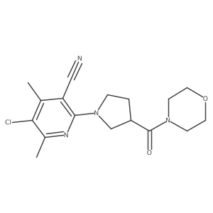 5-Chloro-4,6-dimethyl-2-[3-(morpholine-4-carbonyl)pyrrolidin-1-yl]pyridine-3-carbonitrile Structure