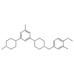 4-{4-[(3-Fluoro-4-methoxyphenyl)methyl]piperazin-1-yl}-2-methyl-6-(4-methylpiperazin-1-yl)pyrimidine结构式